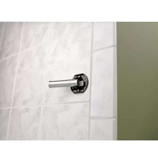 60 in. Curved Shower Rod with Pivoting Flanges in Brushed Nickel