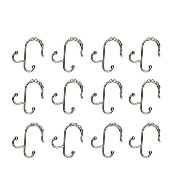Aluminum Shower Curtain Rings/Hooks in Nickel