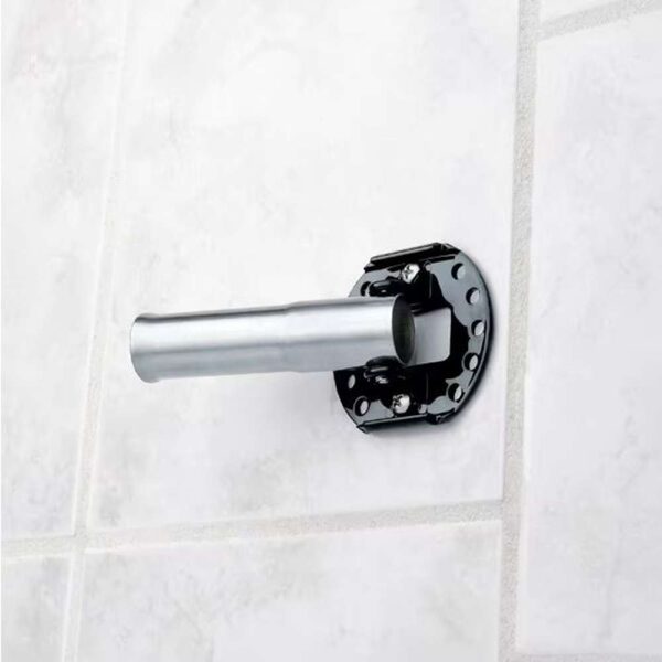 60 in. Curved Shower Rod with Pivoting Flanges in Brushed Nickel
