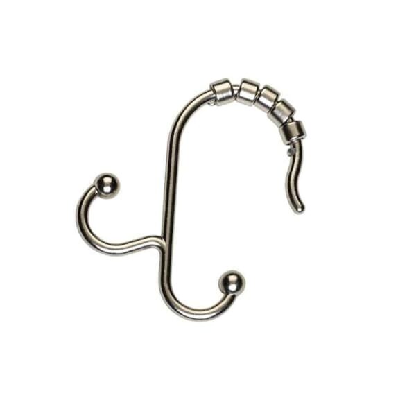Aluminum Shower Curtain Rings/Hooks in Nickel